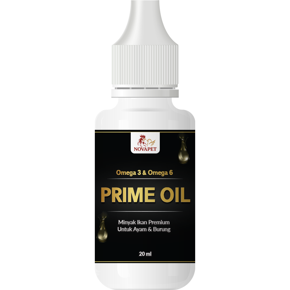 NOVAPET PRIME OIL Minyak Ikan Premium Untuk Ayam & Burung 20 ml