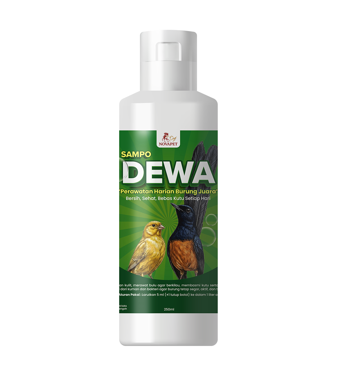 NOVAPET SHAMPOO DEWA (Pembasmi Kutu Burung) 250 ml